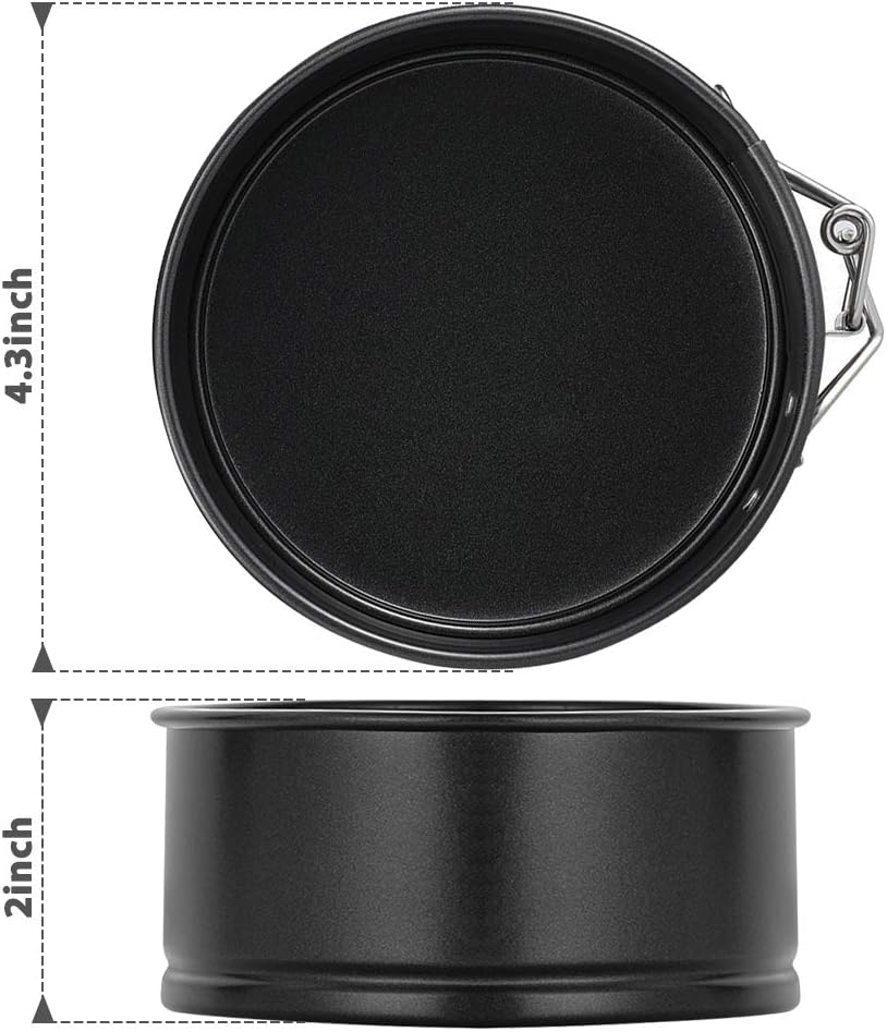 MASSUGAR 4 Inch Springform Pan 4 Pack Mini Cake Pan Cheesecake Pan