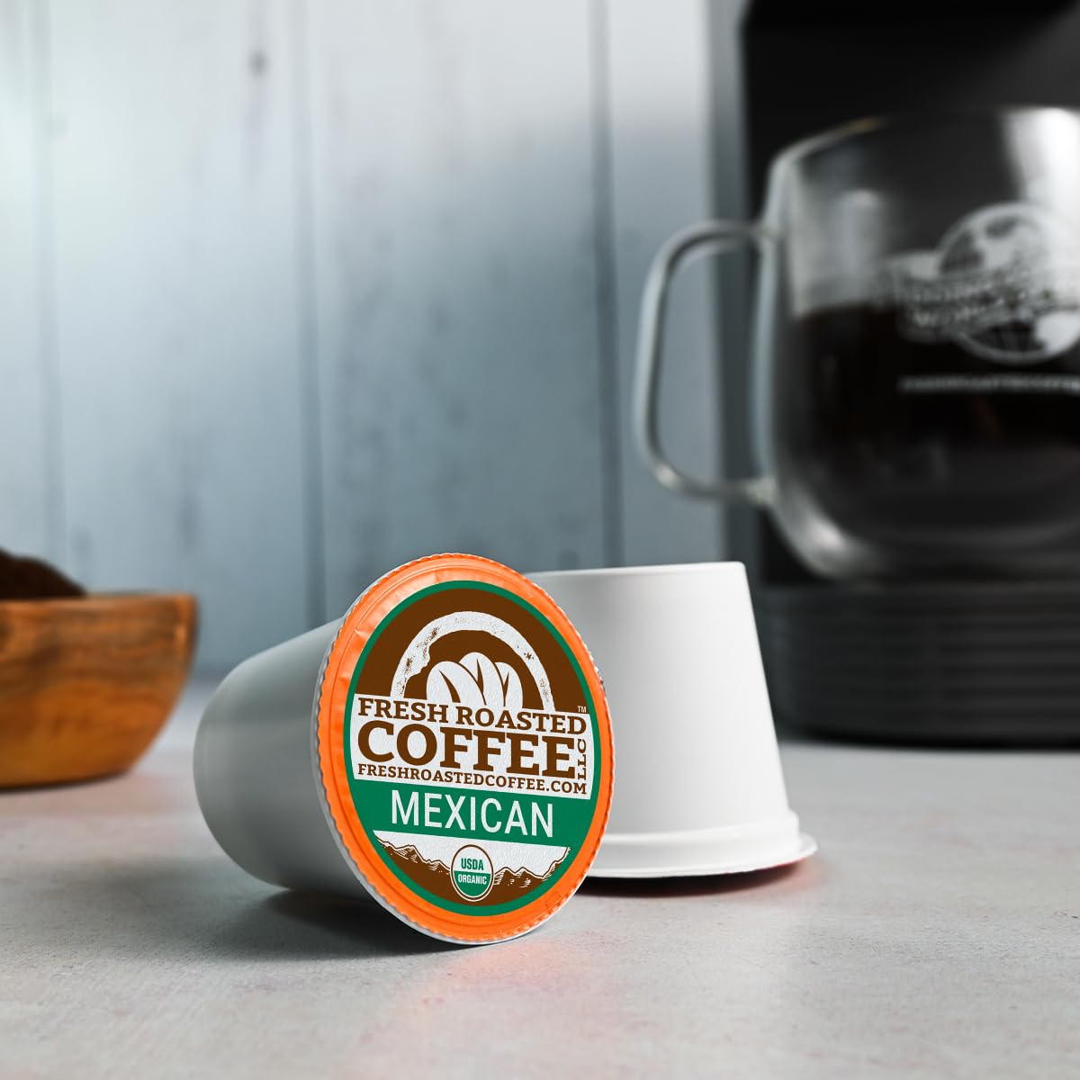 Fresh Roasted Coffee, Organic single Origin K-Cup Pods for Keurig Brewers, Medium Roast, USDA Organic, Kosher, 96 Count Loose Pack