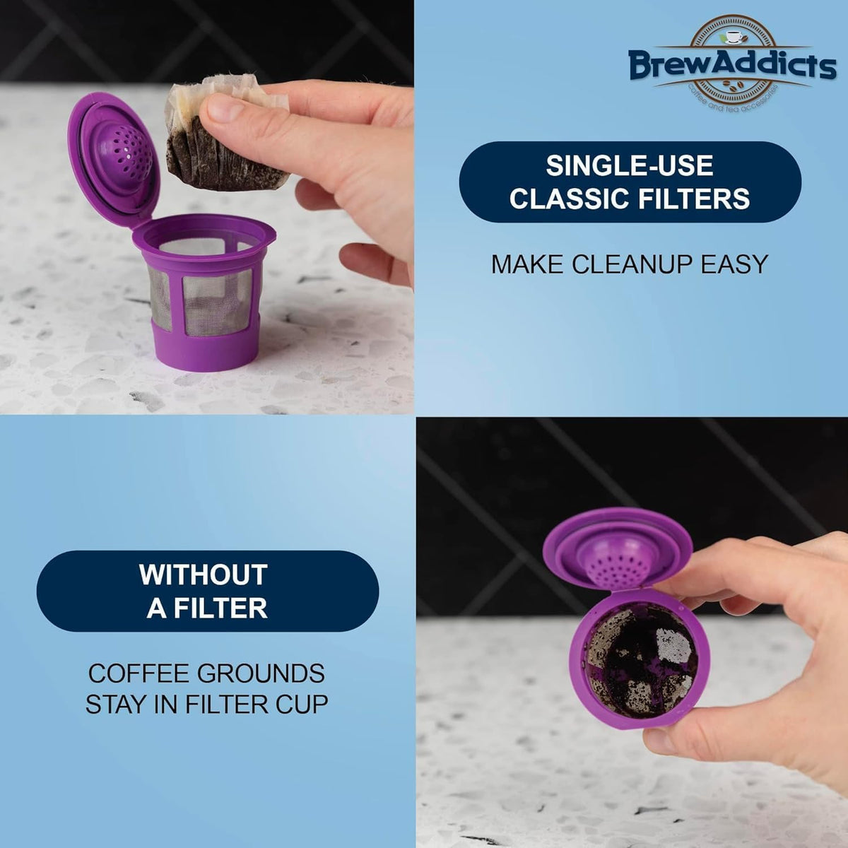 600 Paper Coffee Single-Use Filters for Keurig Brewers and Compatible with K-Cup Pods 1.0 &amp; 2.0 Models, White Classic Design