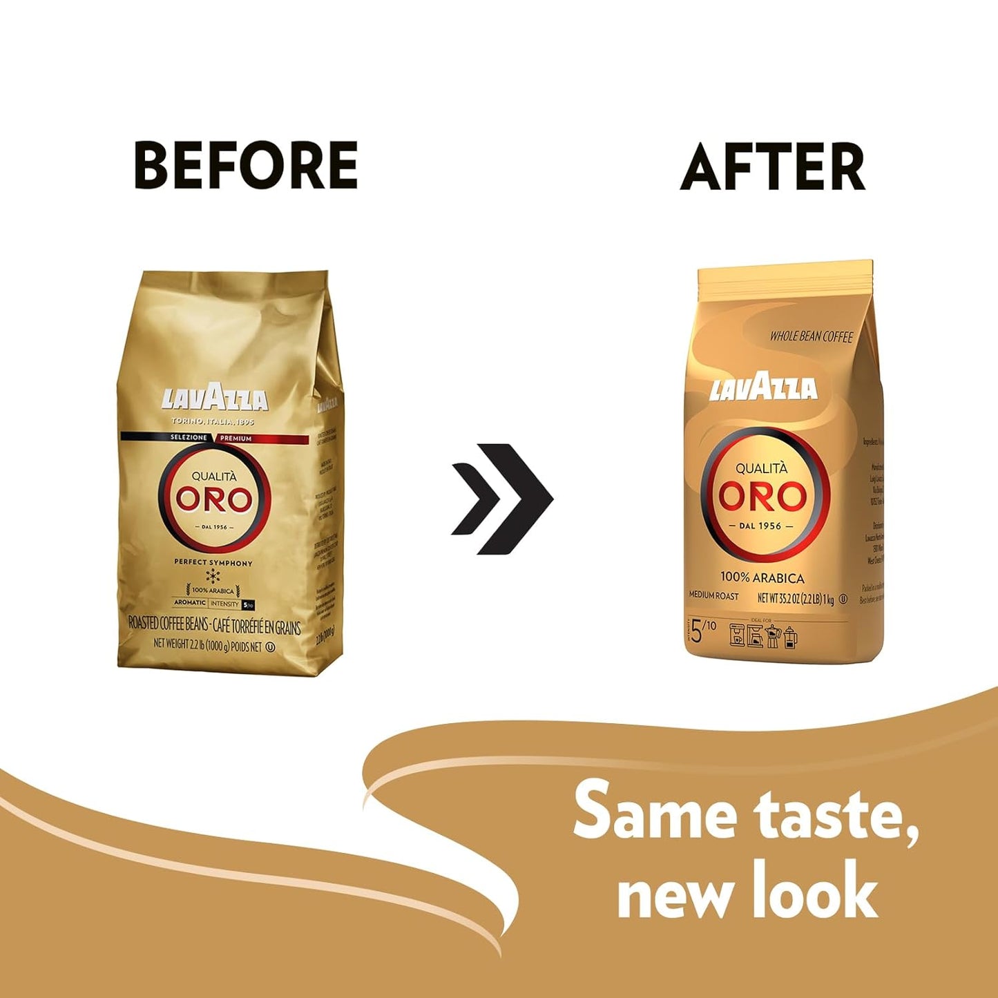 Lavazza Qualita Oro Italian Coffee Whole Beans 2lb Pack Of 2