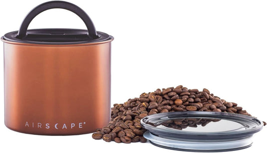 Planetary Design Airscape Stainless Steel Coffee Canister | Food Storage Container | US Patented Airtight Lid | Push Out