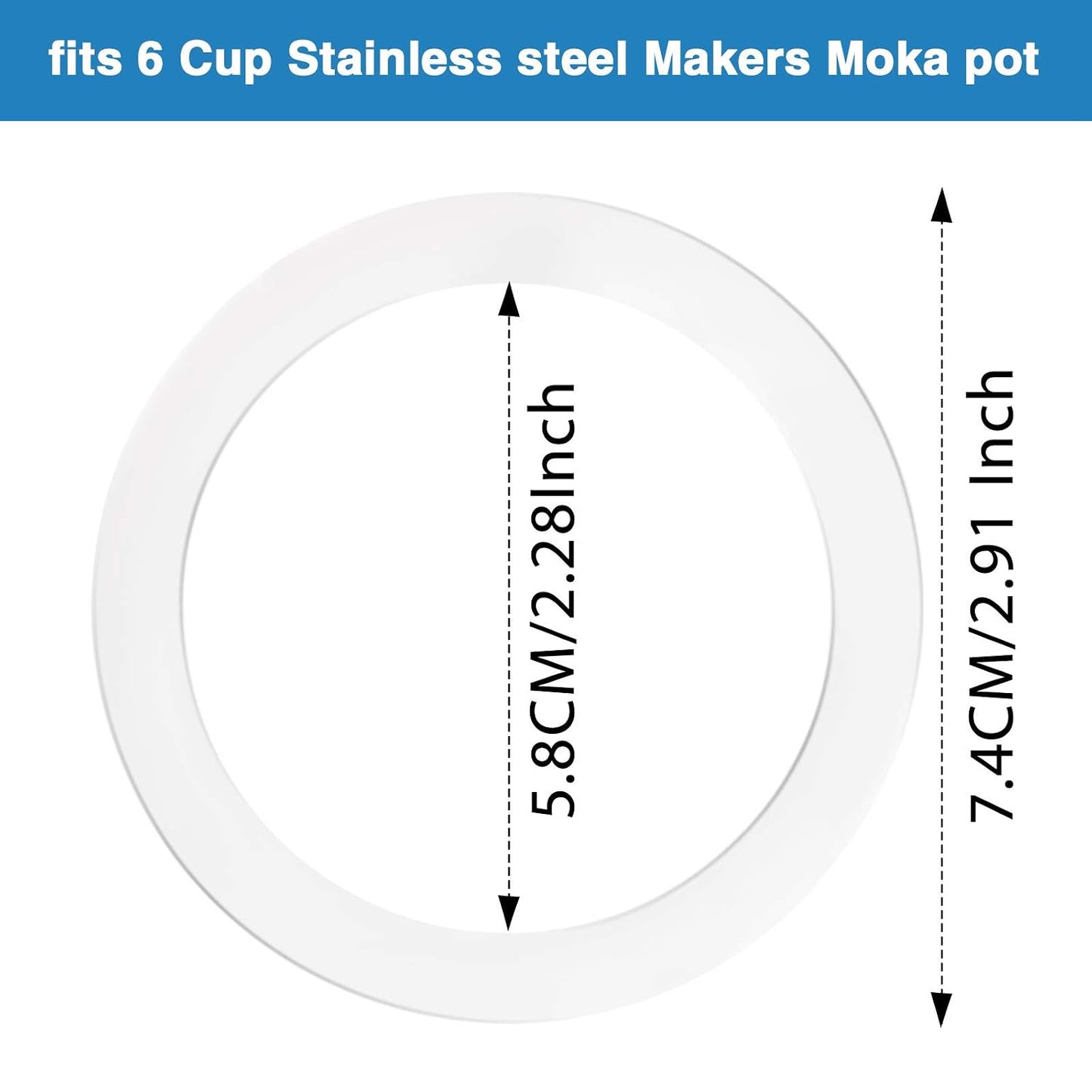 Moka Express Replacement Funnel Kit, 3 Packs Gasket Seals, 1 Stainless Steel Funnel with 1 Pack Stainless Filter (3-Cup)