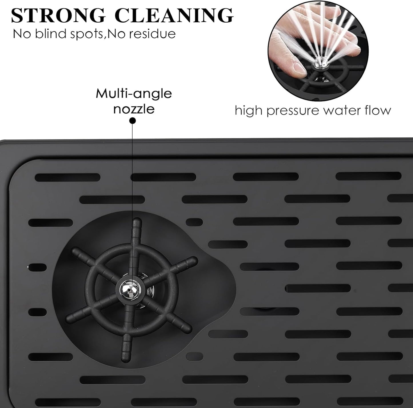 Pitcher Rinsers，Pitcher Washer, Espresso Washer And Spray, Drainage And Drip Tray, 304 Stainless Steel Bar Glass Washer Sink, Suitable For Home Kitchen, Hotel, Coffee Shop, Restaurant (Black)
