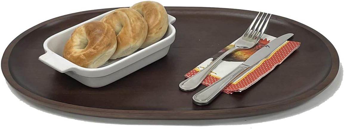 Woodard &amp; Charles Walnut Stain Wood Extra Large Oval Tray, 12" x 18" | Serve Charcuterie, Cheese, Tapas, Sushi, Crudites, Appetizers, and More. For Home Entertaining, Parties, Events, and Catering