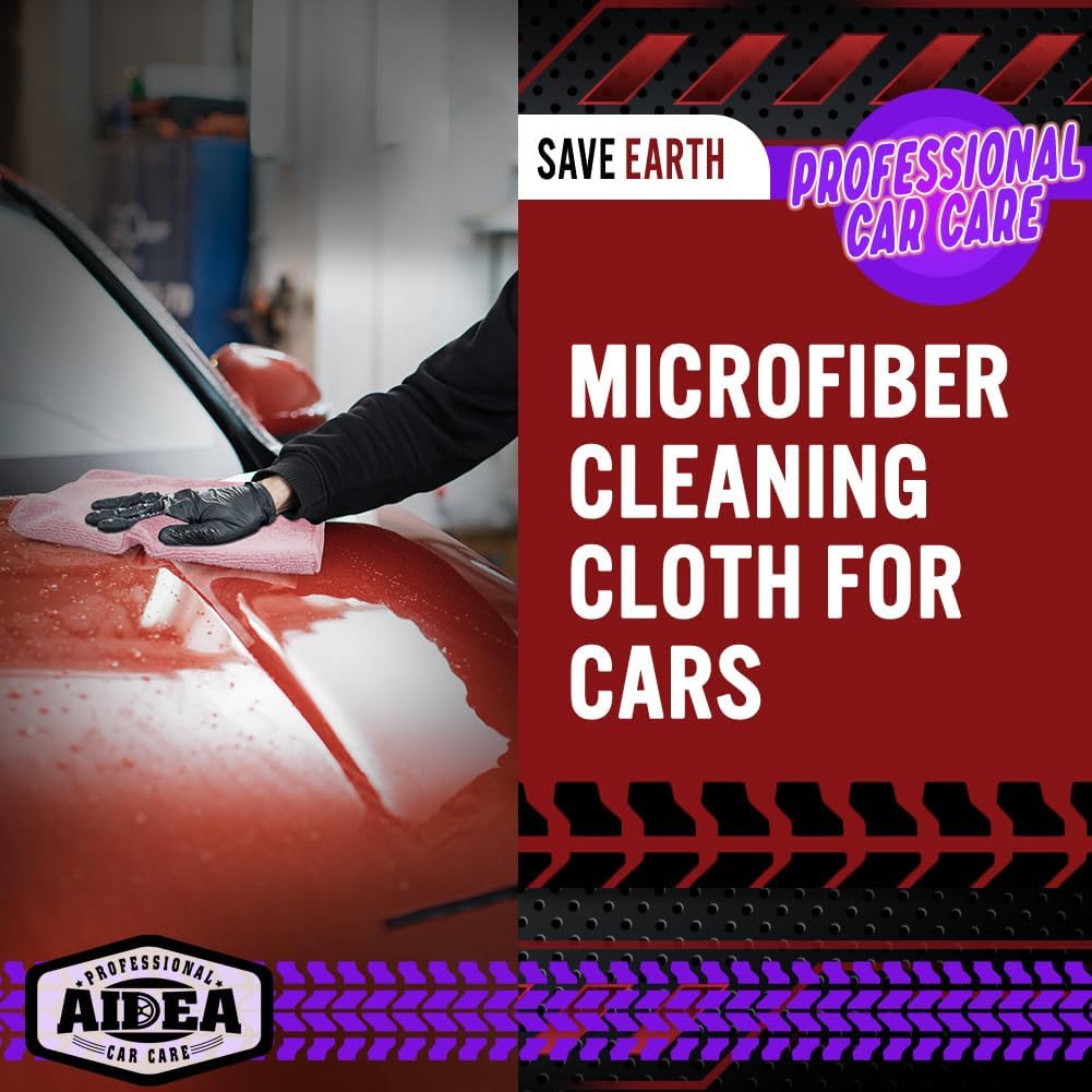 AIDEA Microfiber Cleaning Cloth Pink 20PK, Microfiber Towels 12×12"
