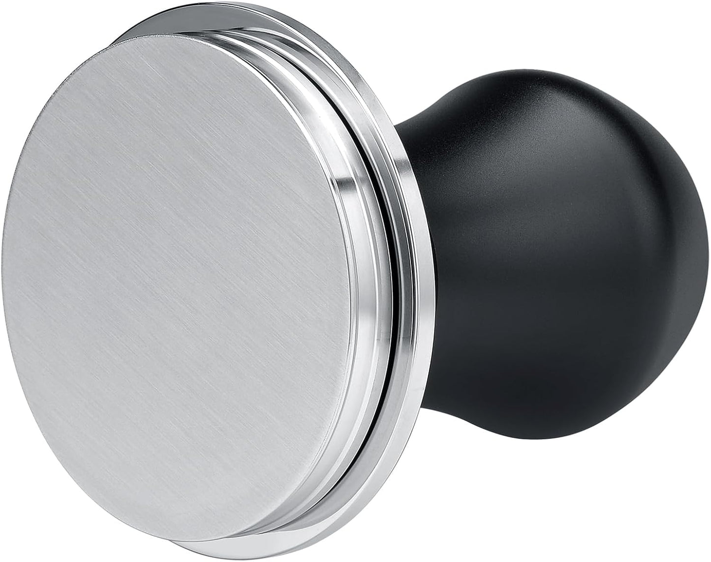 Normcore 57.5mm Coffee Tamper V4.1 Mini, Spring-Loaded with Click Feedback, 304 Stainless Steel Flat Base, Compatible with Lelit Anna Portafilter, Black