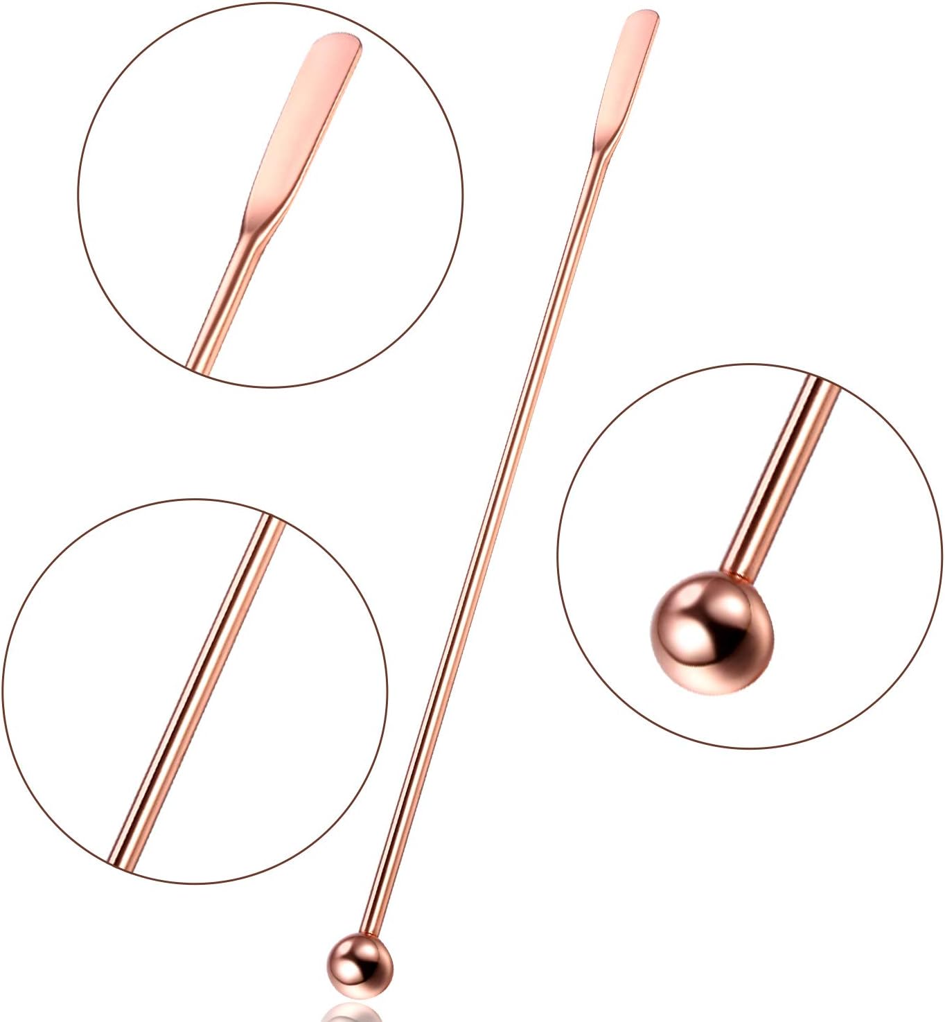 Boao 8 Pcs 7.5 Inch Stainless Steel Coffee Beverage Stirrers, Multicolor