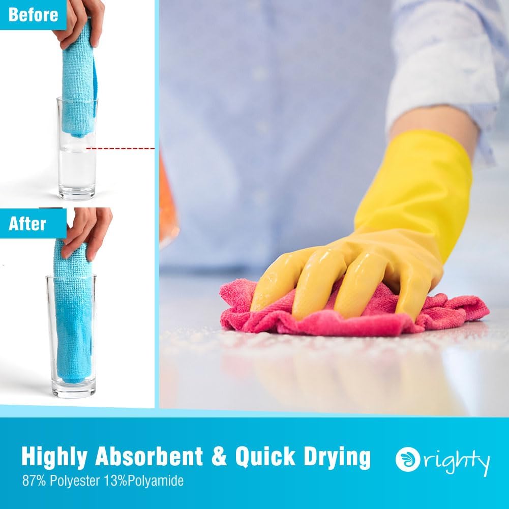 Orighty Microfiber Cleaning Cloth Bulk, 150 Pack Cleaning Rags 12x12 inch