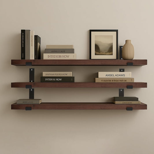 CONSDAN Floating Shelves for Wall Mounted Book Shelf Hanging Shelves Floating Bookshelf for Bedroom, Bathroom, Living Room,