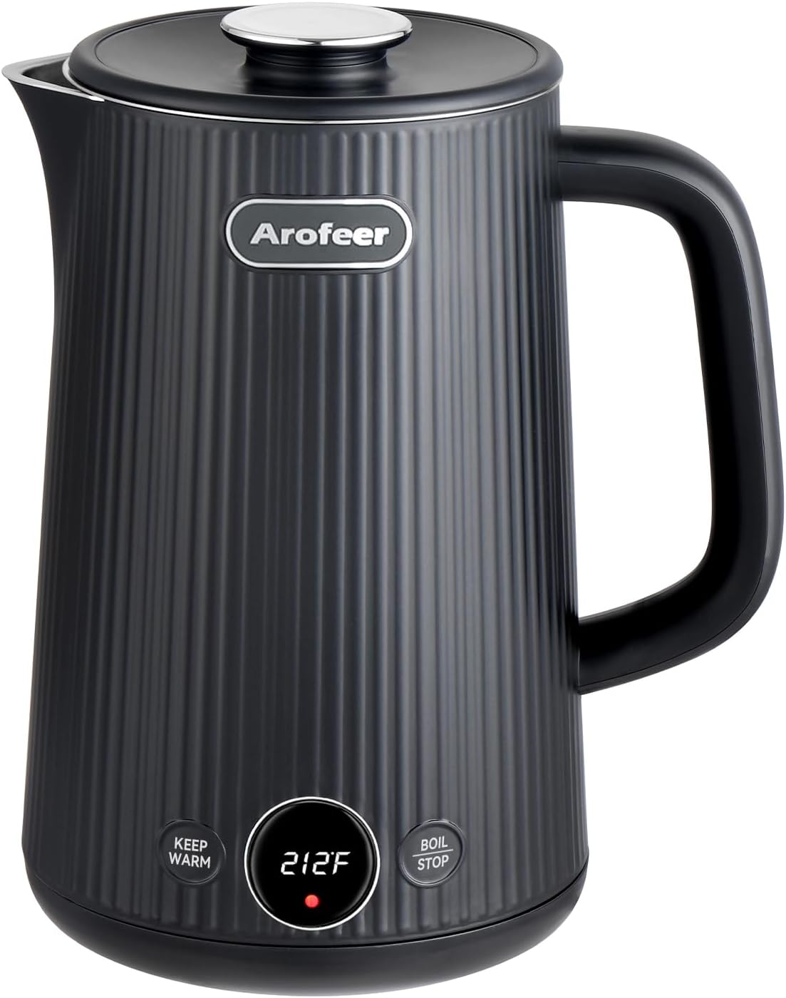 Arofeer® Electric Kettle Temperature Control, 1.7L Stainless Steel Electric Tea Kettle with LED Display, 5 Presets, 4-Hour Keep Warm, Fast Boil Hot Water Kettle for Tea, Coffee &amp; Oatmeal, Black