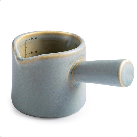 Espresso Cups Ceramic, Espresso Measuring Cups with Dual Measurement Scale, Expresso Shots Cup with Handle, Espresso