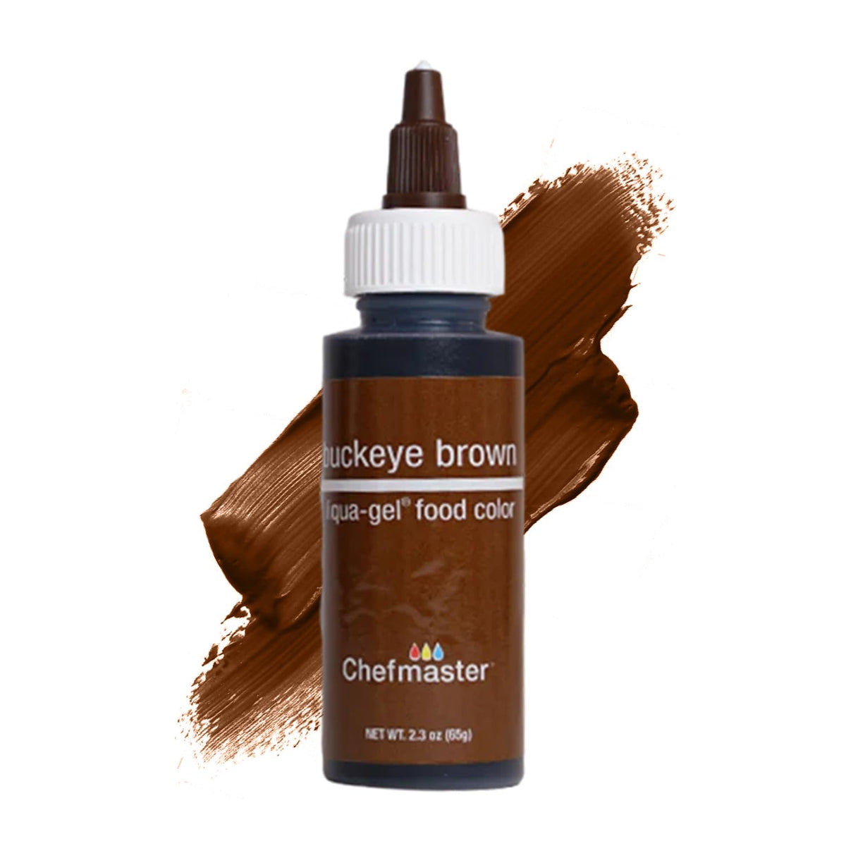 Chefmaster Buckeye Brown Liqua-Gel® Food Coloring | Vibrant Color | Professional-Grade Dye for Icing, Frosting, Fondant | Baking &amp; Decorating | Fade-Resistant | Easy-to-Use | Made in USA | 2.3 oz