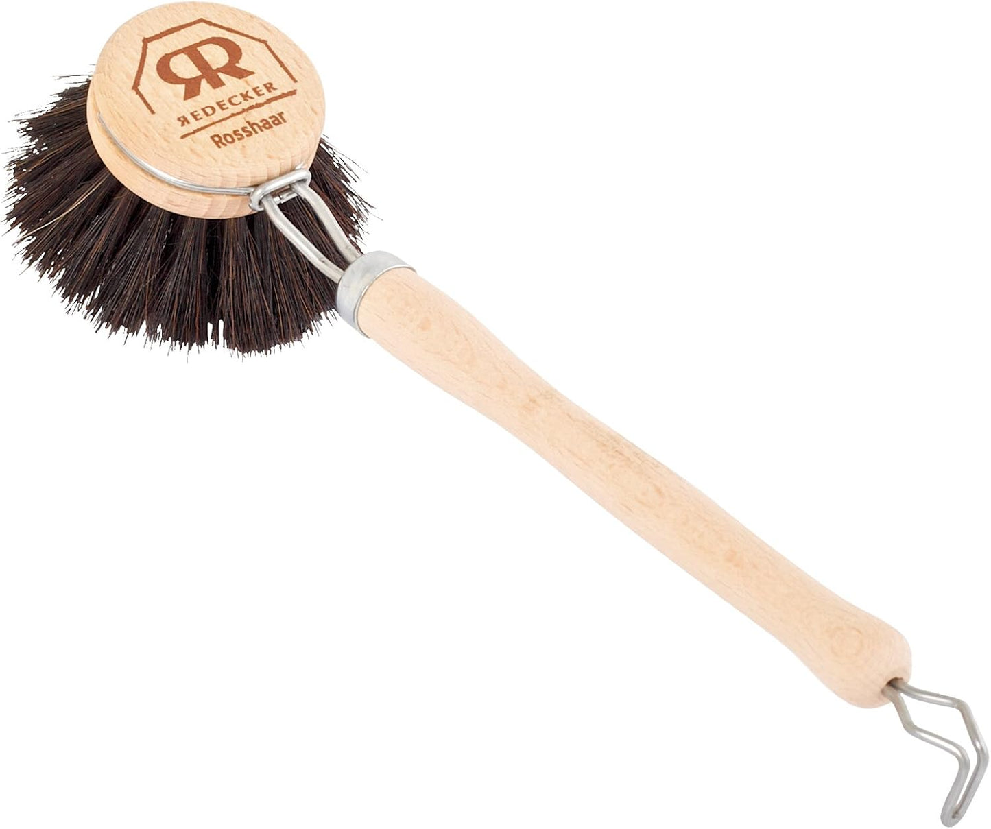Redecker Dish Brush Set, Horsehair Bristles, 2 Inch Round, 2 Pack – Wooden Dish Brushes for Glassware &amp; Everyday Cleaning, Made in Germany