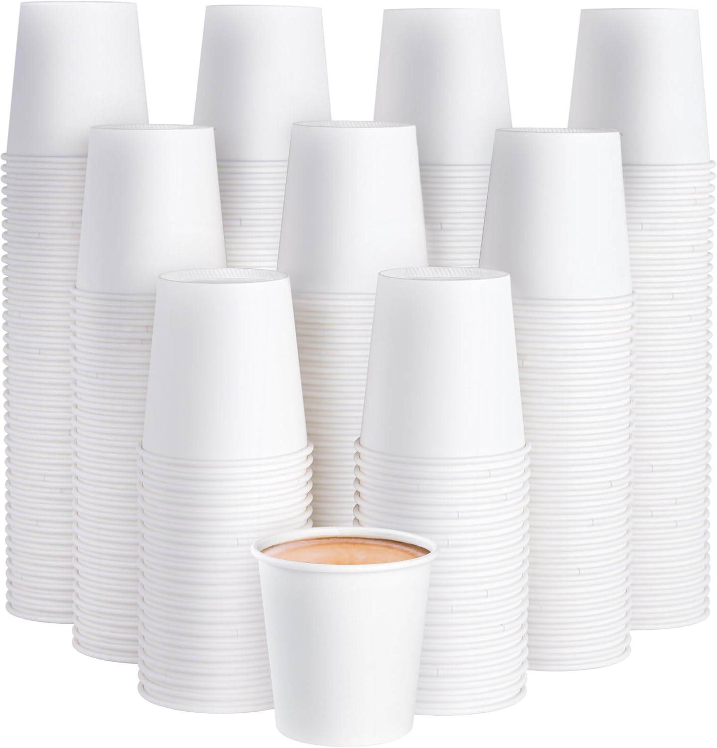 JOLLY PARTY 300 Pack 6 oz Disposable Paper Coffee Cup, Hot/Cold Beverage Drinking Cups for Water, Wh