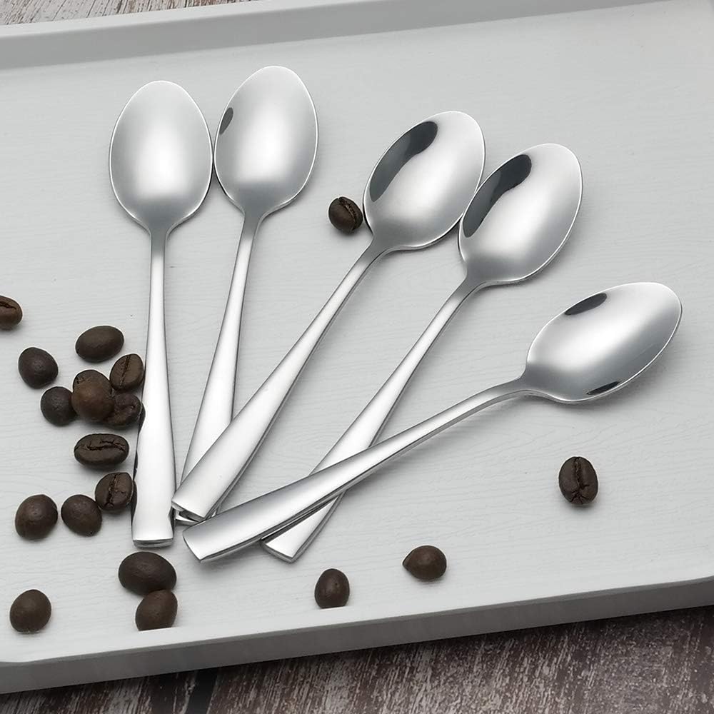 Asking 12-Piece Demitasse Espresso Spoons, Mini Coffee Spoon, 5.04" | Mirror Polished Spoon Silverware, Stainless Steel Small Spoons for for Home, Kitchen, Restaurant