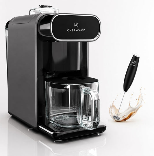 ChefWave Milkmade 6-in-1 Plant-Based Milk Maker (Black/Silver) Bundle