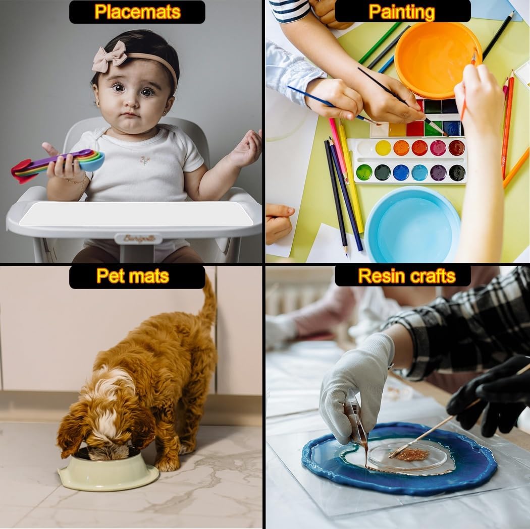 Silicone Mat - Non-Stick, Reusable &amp; Heat Resistant Up to 500°F, Fits Resin Crafts, Dishwasher Safe for Baking, Cookies, Pastry (36” x 24”)