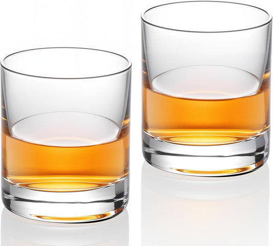 KAMMAK Shot Glasses Set of 2, 100ml/3.3oz Clear Espresso Shot Glass with Heavy Base for Bar Restaurants Home, Small Whiskey