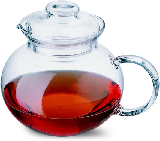 Simax Glass Teapot for Stovetop: Clear Glass Tea Kettle with Spout - 1 Quart/4 Cup Teapot - Microwave Safe