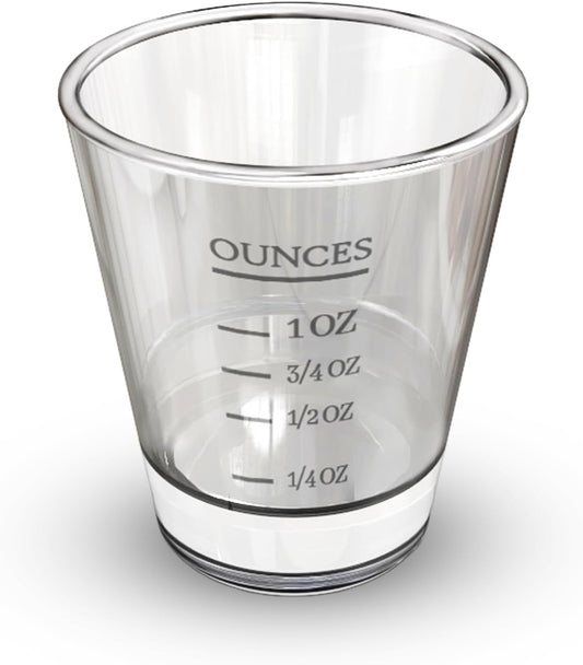 Rattleware Premium 1.5 oz Graduated Shot Glass – Heavyweight Glass with Oz, ml, tsp, tbsp Markings – Stylish & Durable for