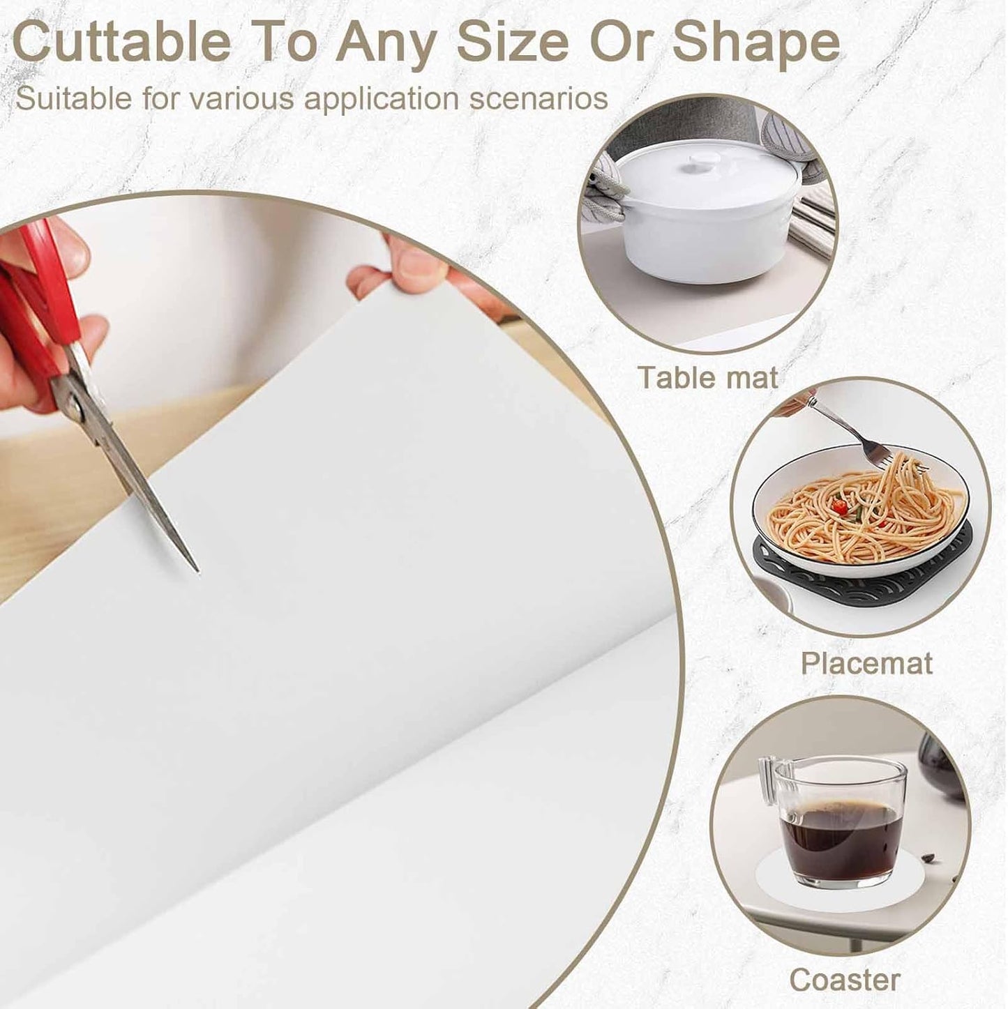 120"x24"(305cmx60cm) Large Silicone Kitchen Counter Mat, Heat Resistant Non-Slip Countertop Protector, Waterproof Multipurpose Mat for Kitchen Island, Black
