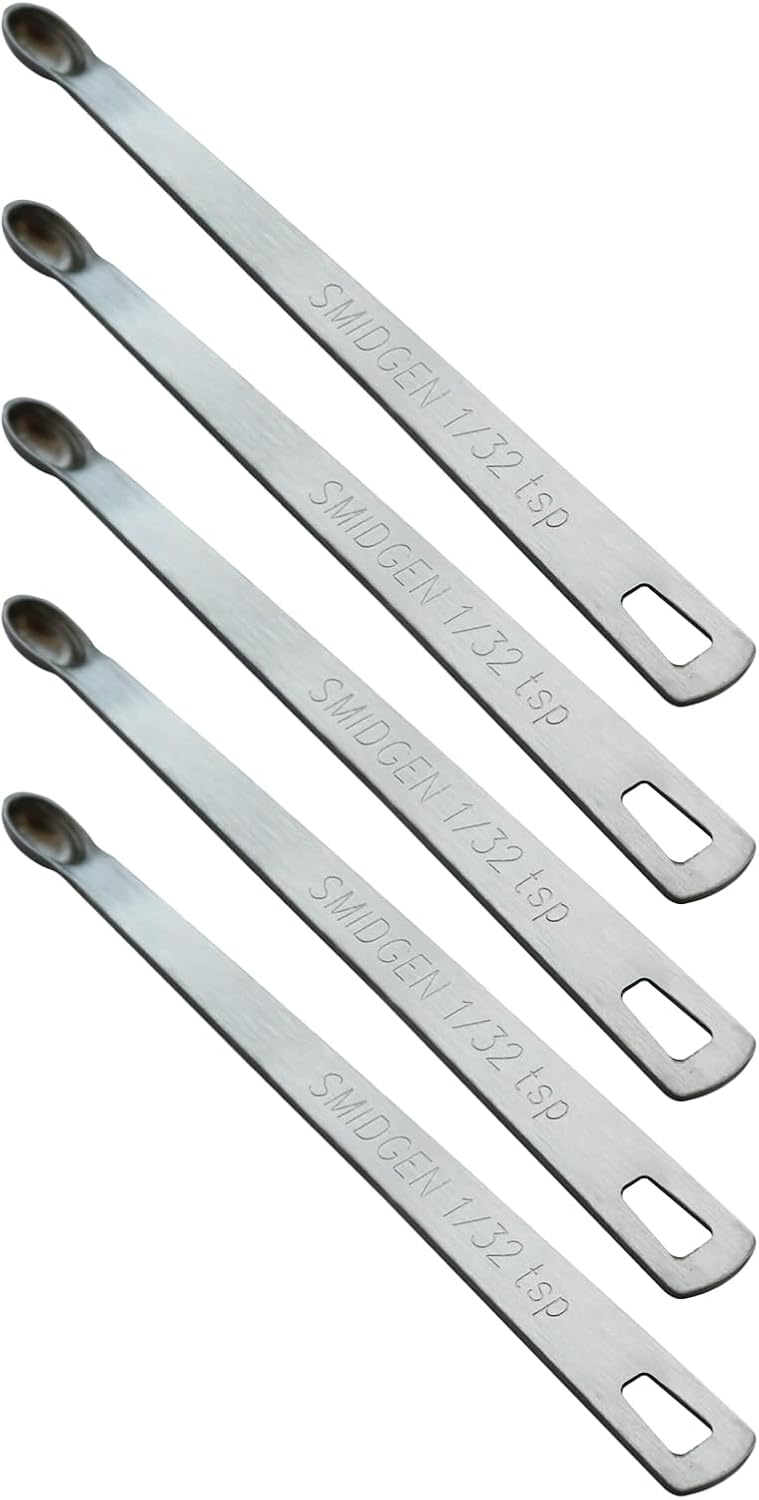 5PCS 1/32 Teaspoon(1/32tsp, 0.16ml, Smidgen) Single Tiny Measuring Spoon, Small Individual Stainless