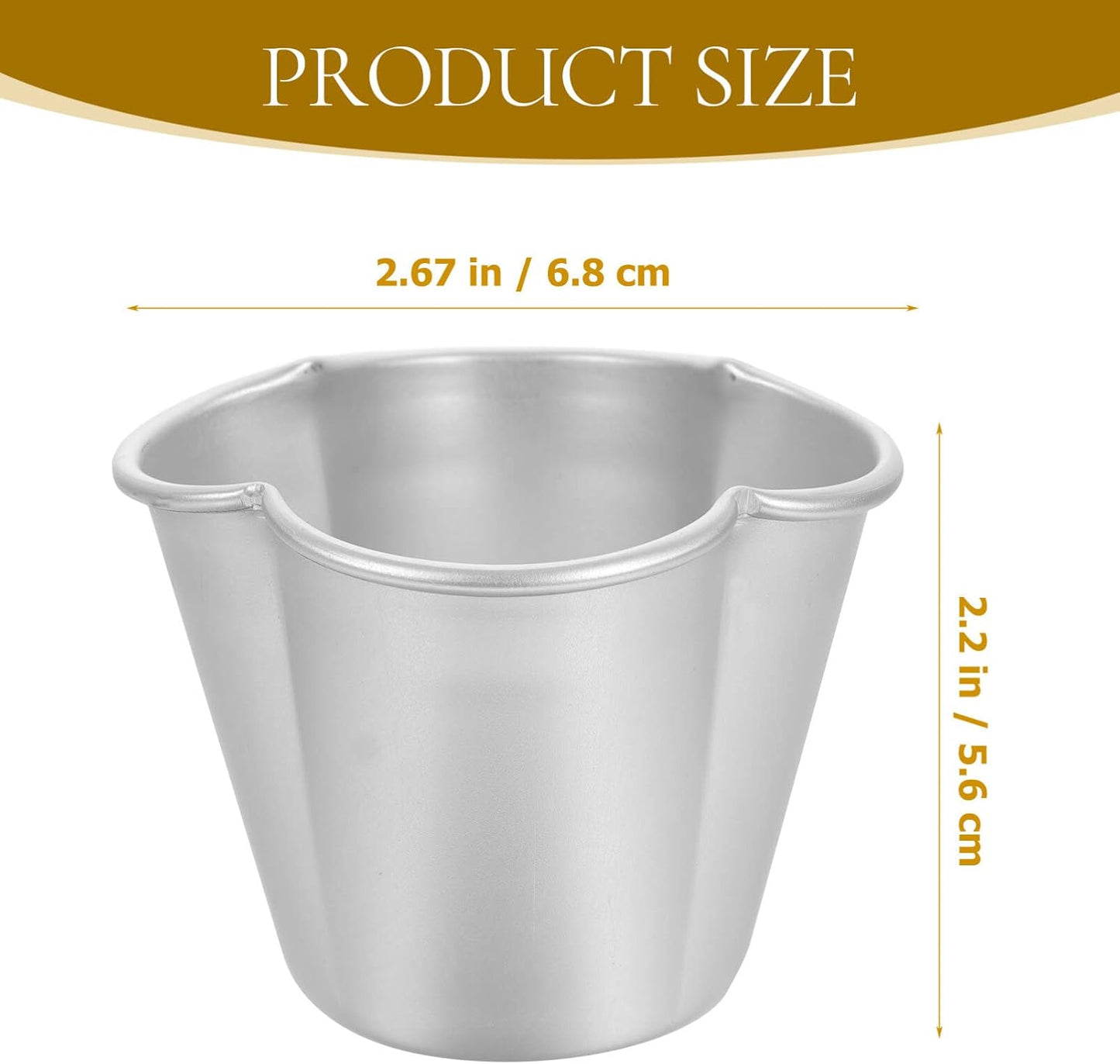 SHERCHPRY 6Pcs Pudding Molds Aluminum Baking Cups Cupcake Mould Muffin Tin Nonstick Pudding Pan Egg Tart Molds Baking Tool for Kitchen Mini Pie Tins