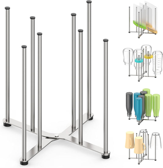 Reusable Bag & Bottle Drying Rack, Baby Bottle Drying Rack, Collapsible Cup Drying Rack for Glass, Mugs -Stainless Steel
