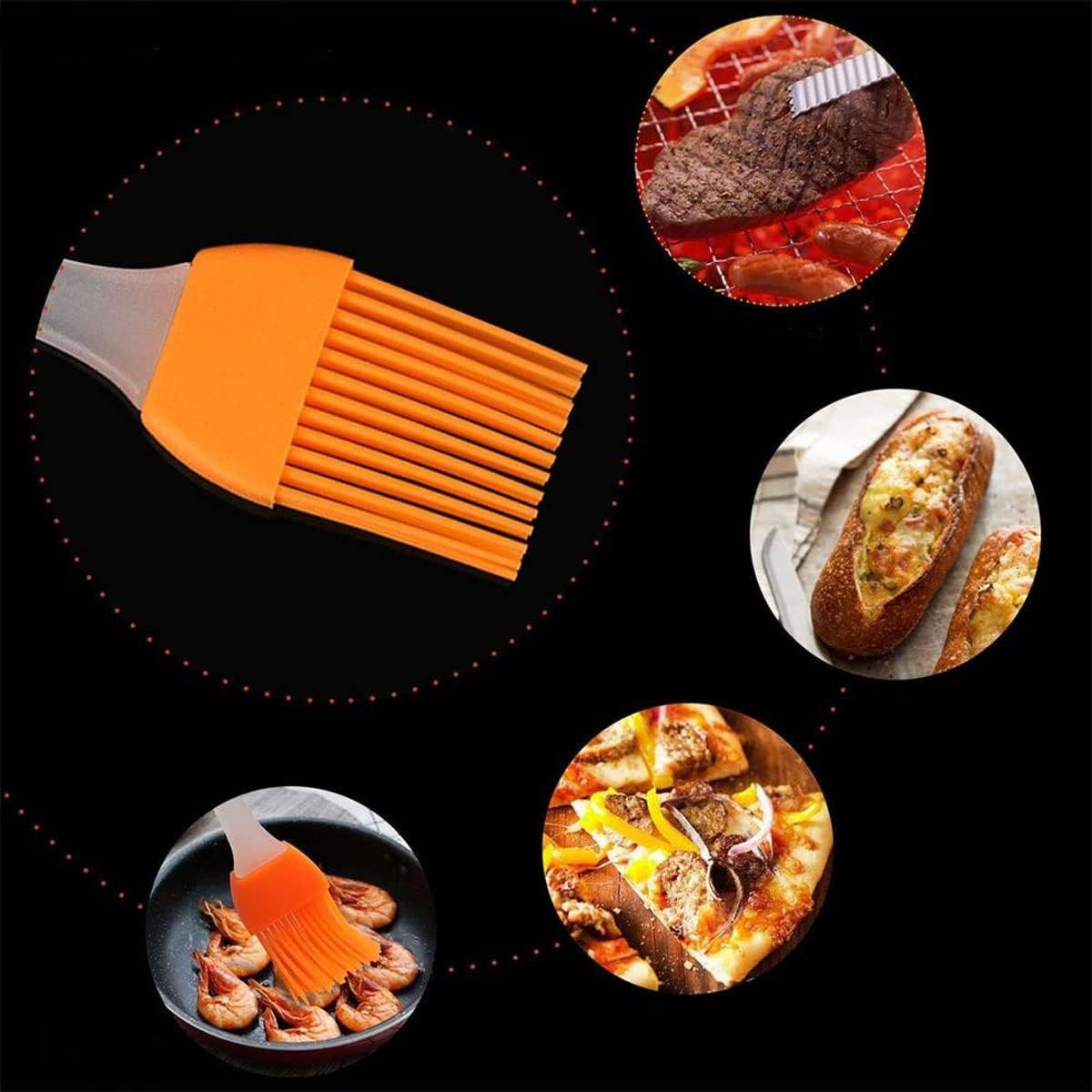 Basting Brush, Basting Brushes Grill Kitchen Silicone Pastry Cooking Brushs &amp; BBQ Basting Brush, Varying Bright Color - Best Kitchen Gadget (Oil Brush 4 Pack)