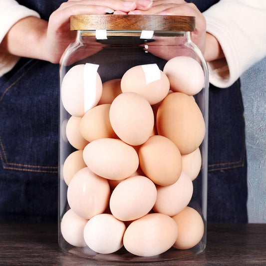 SAIOOL Modern Design Transparent Glass Food Storage jars, Food storage containers glass,100FL OZ(3000ml) Enlarged Thickened with Sealed Wooden Lid to Store Food, herbs, Tea, Easy to Use and Clean