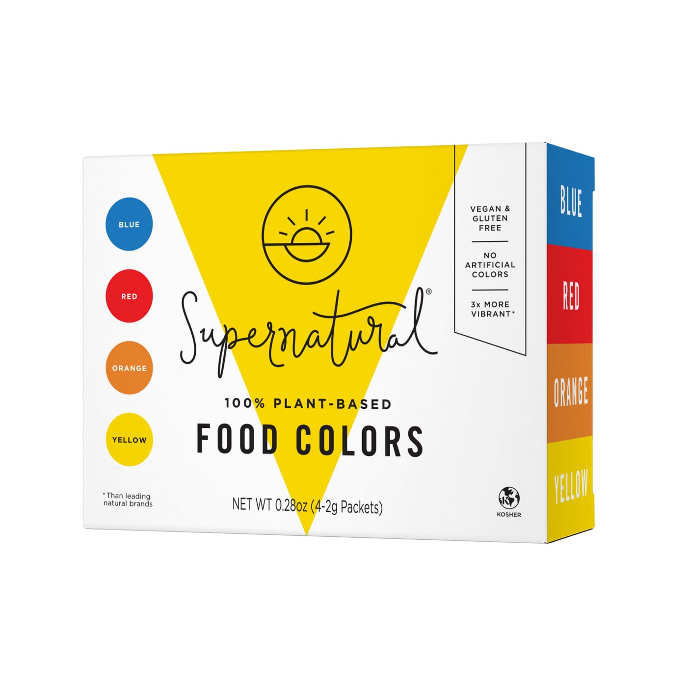 Plant-Based Food Coloring Powder, Natural Dye Set for Baking, 4 Packets | Natural food coloring powders for frosting, cakes, cupcakes, cookies, icing, donuts, slime, bath bombs, and rainbow pancakes.