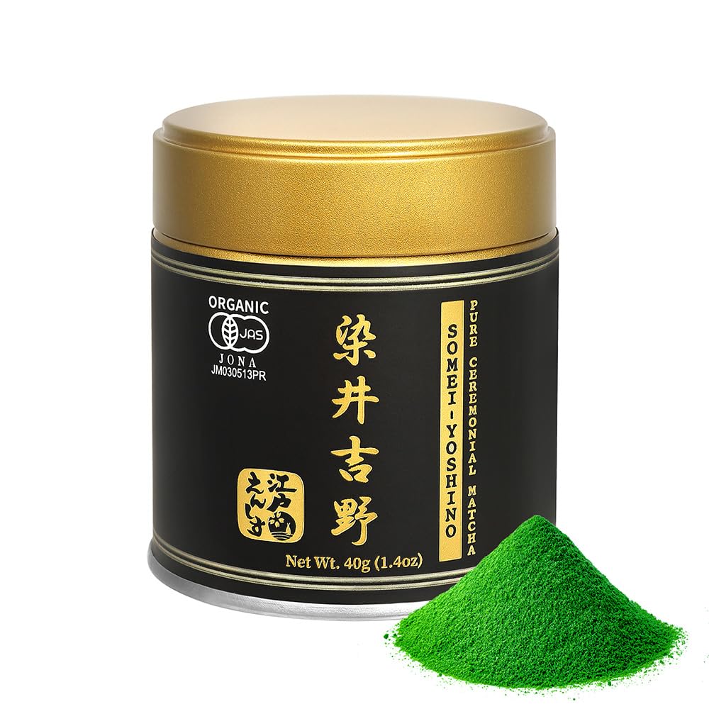 YEDOENSIS KYOTO Somei-Yoshino - Organic Ceremonial Matcha Powder (1.4 oz) | First Harvest, Stone-Ground, Sweet Umami, Ceremonial Grade, Grown and Crafted in Japan, Certified Organic