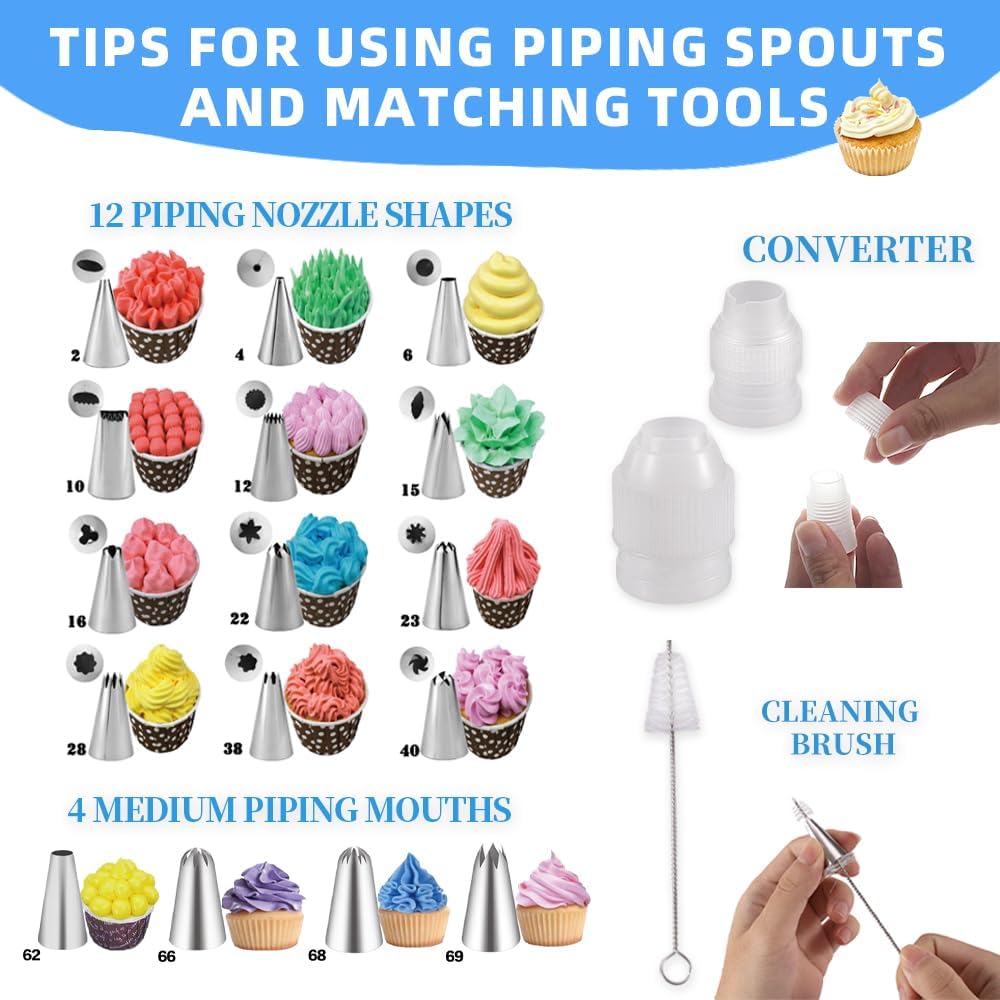 179PCS Cake Pan Set for Baking,3PCS Springform Round Cake Pans(4,7,9 Inch) | Non-Stick Springform Pan,65 Baking Cups,30Parchment paper liners,Piping Tips and Bags for Cake Decorating