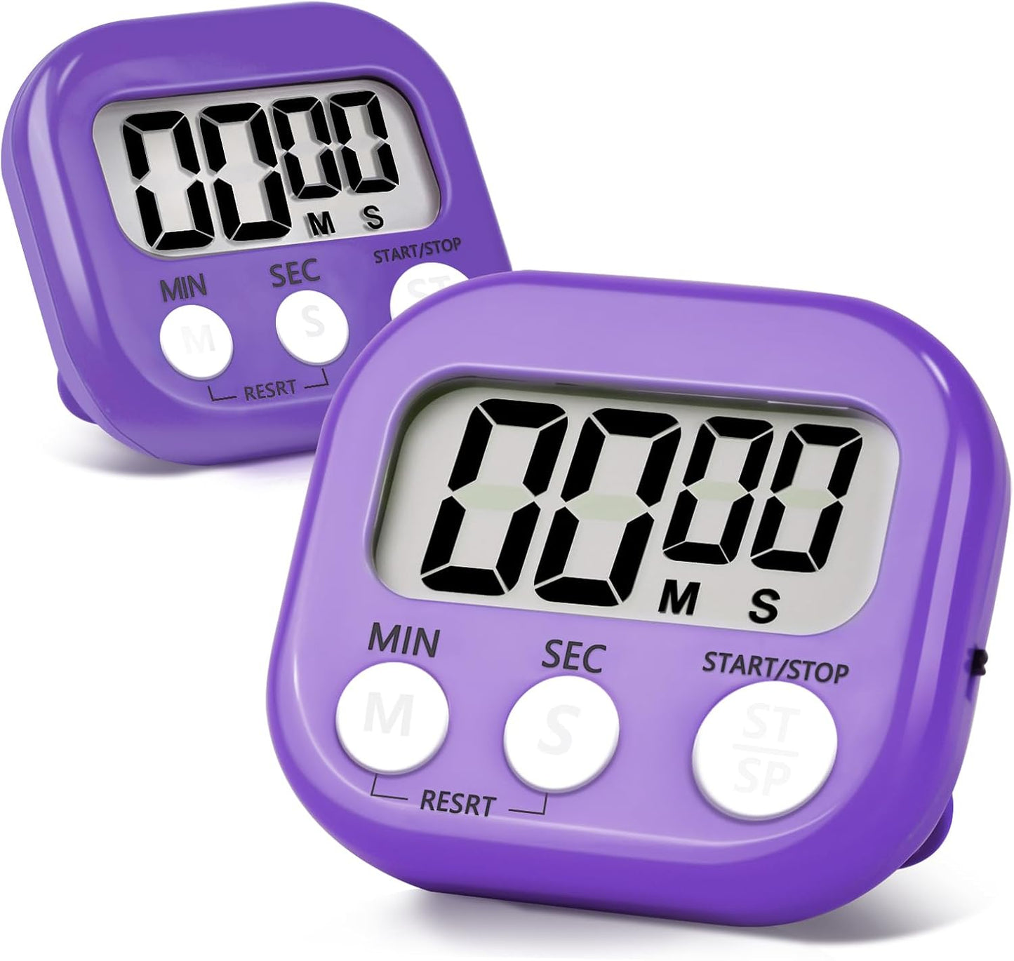 2 Pack Purple Digital Kitchen Timer Magnetic Digital Timer with Big Display Loud Ring Cooking Timers