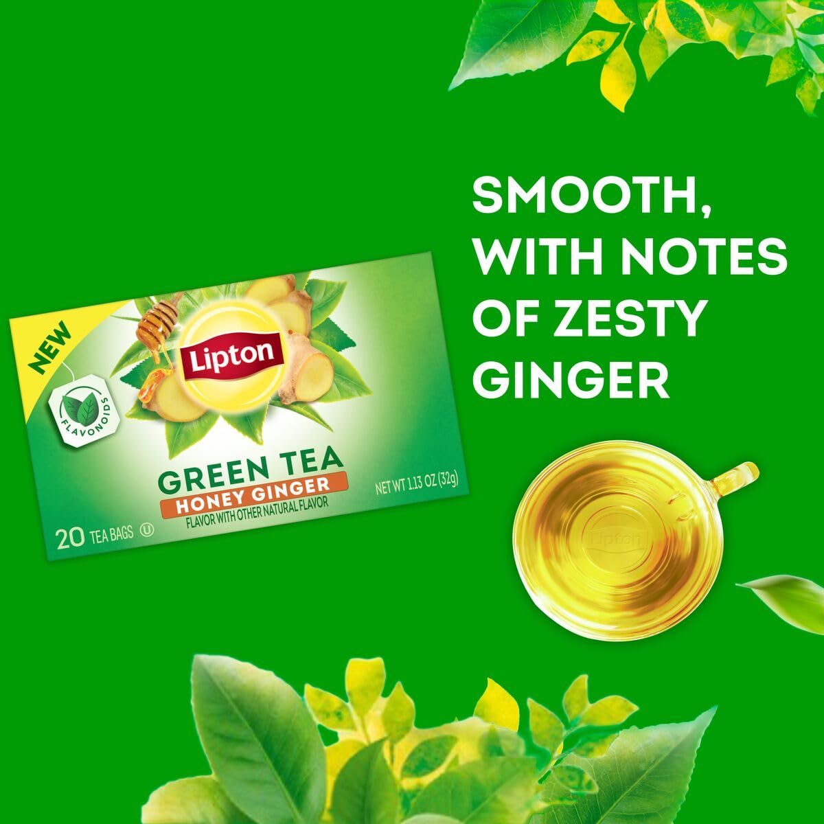 Lipton Honey Ginger Green Tea Bags