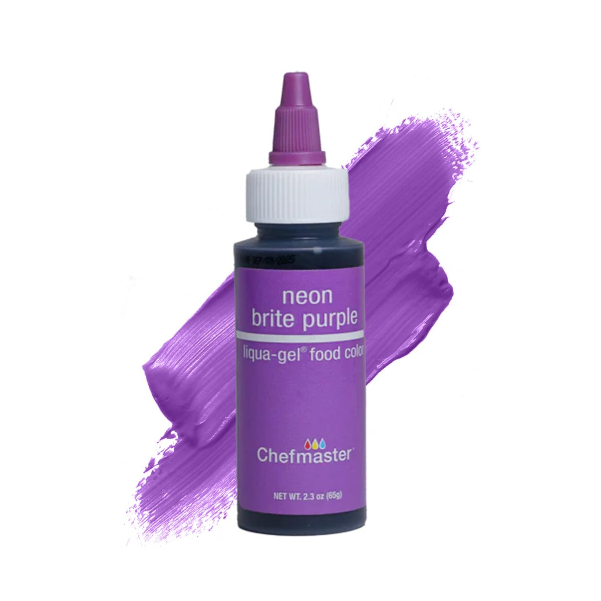 Chefmaster Neon Purple Liqua-Gel® Food Coloring | Vibrant Color | Professional-Grade Dye for Icing, Frosting, Fondant | Baking &amp; Decorating | Fade-Resistant | Easy-to-Use | Made in USA | 2.3 oz