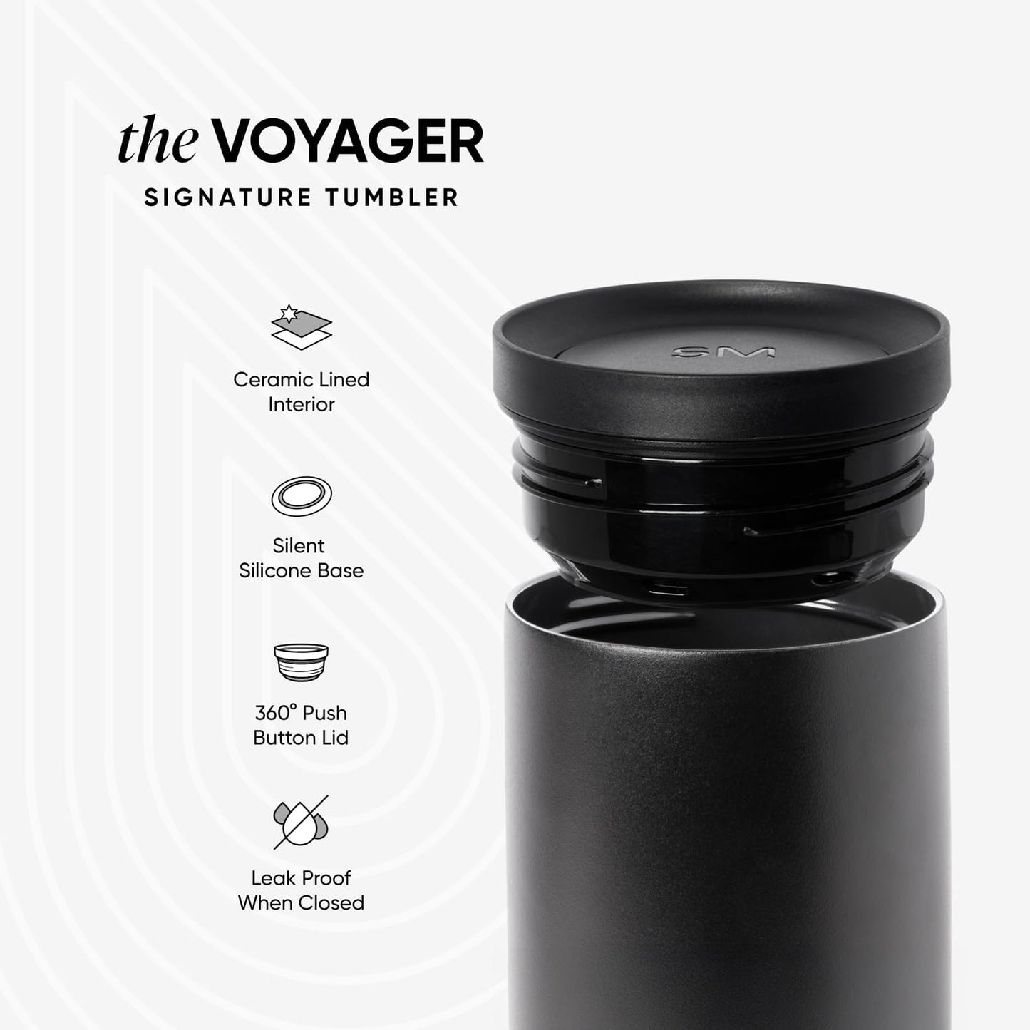 Simple Modern Insulated Travel Coffee Mug 360° Lid | 16oz | Beige | Voyager Ceramic-Lined Insulated Stainless Steel Coffee Tumbler, Iced Coffee Cup, Mug with Lid | Fits Cupholder, Almond Birch