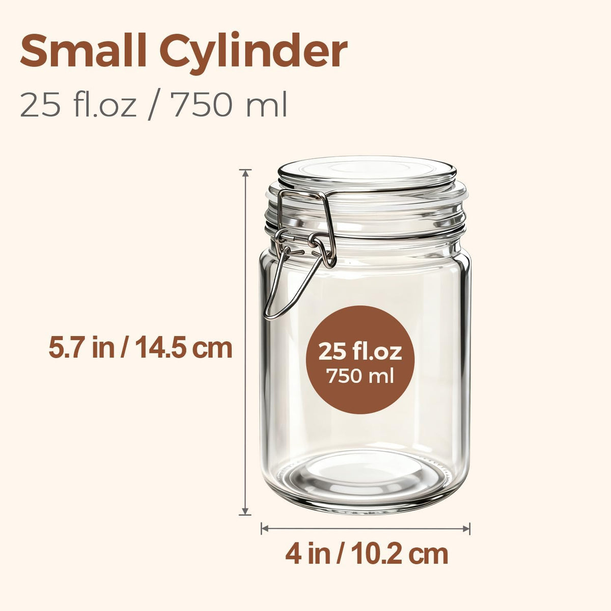 ComSaf 25 oz Glass Jars with Airtight Lids 6 Pack Pantry Coffee Canisters