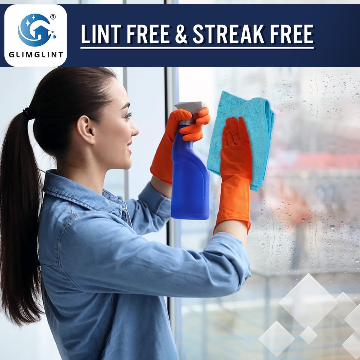 GLIMGLINT Microfiber Cleaning Cloth, 12 Pack Towels for Cars 14 X12 Inch