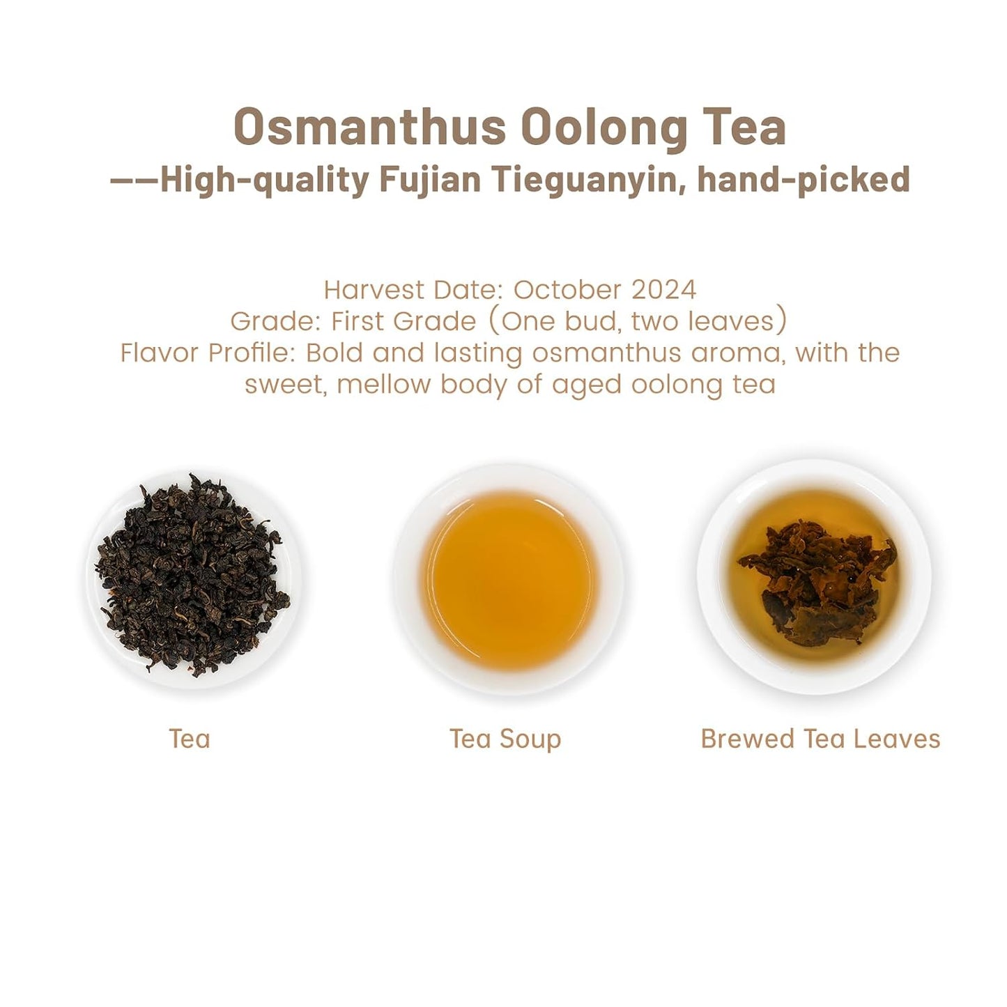 iTeaworld Osmanthus Oolong Loose Leaf Tea, Natural Floral Fragrance 3.5oz | Up to 300 Cups|Tieguanyin Oolong Scented with Osmanthus|No Sugar and Additives|Easy Mug Cold&amp;Hot Brewing