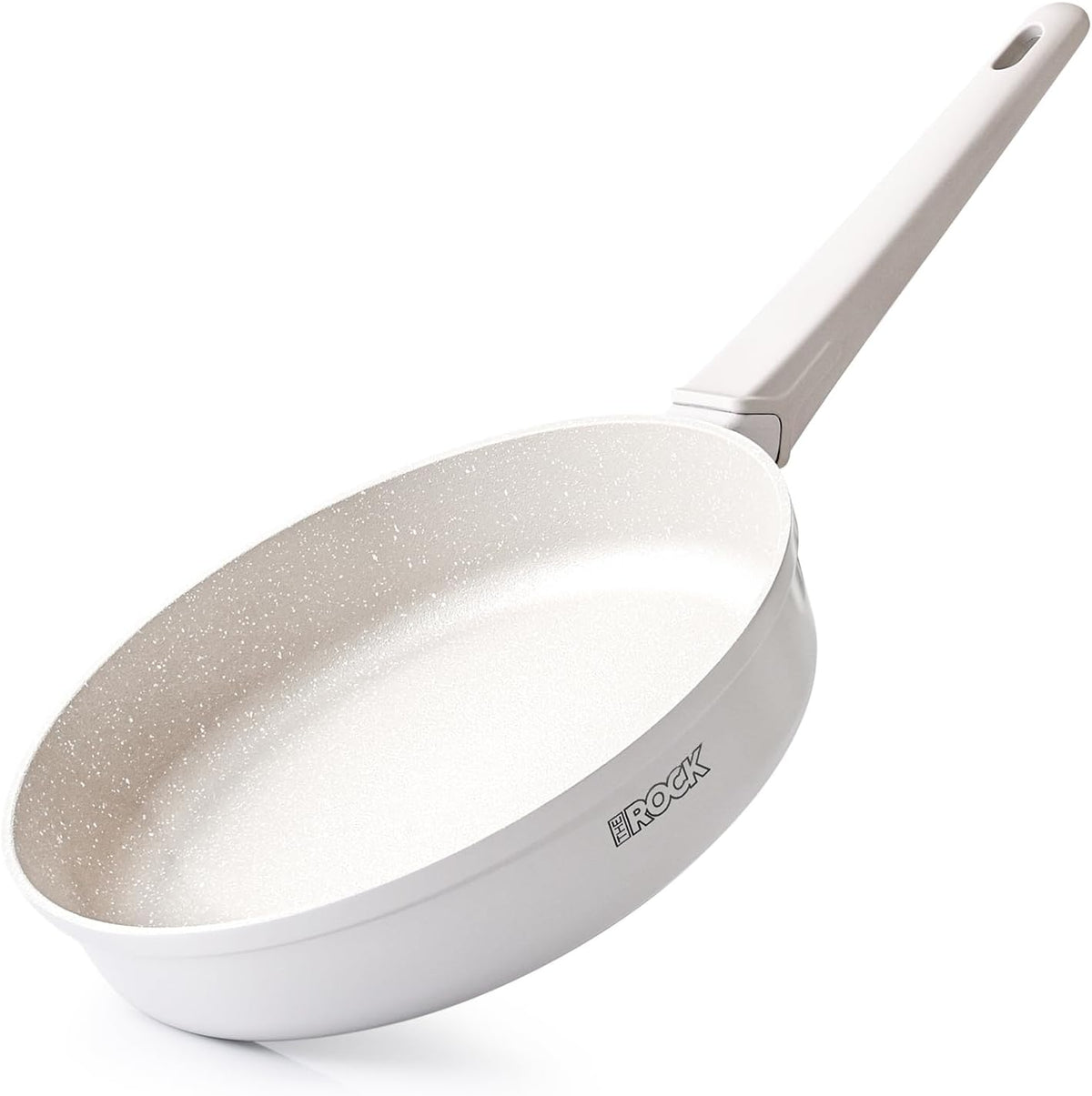 THE ROCK SOHO 9.5-Inch Ceramic Non Stick Frying Pan – Nothing Sticks, Never Warps, Lasts Longer, Non Toxic Skillet with Heat-Resistant Handle, PTFE PFOA & PFAS Free, Oven & Dishwasher Safe, Cream