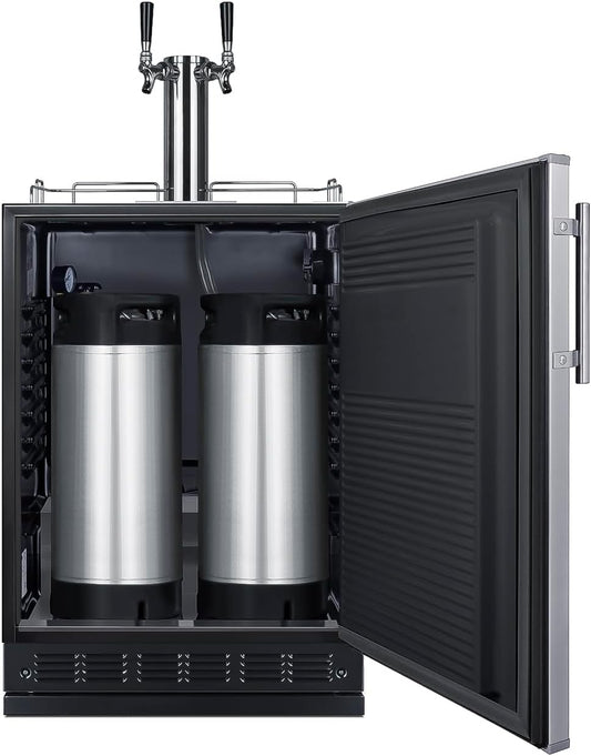 Summit 24" Cold Brew Kegerator, Dual Tap Kit, Stainless Steel- SBC7BRSCF2