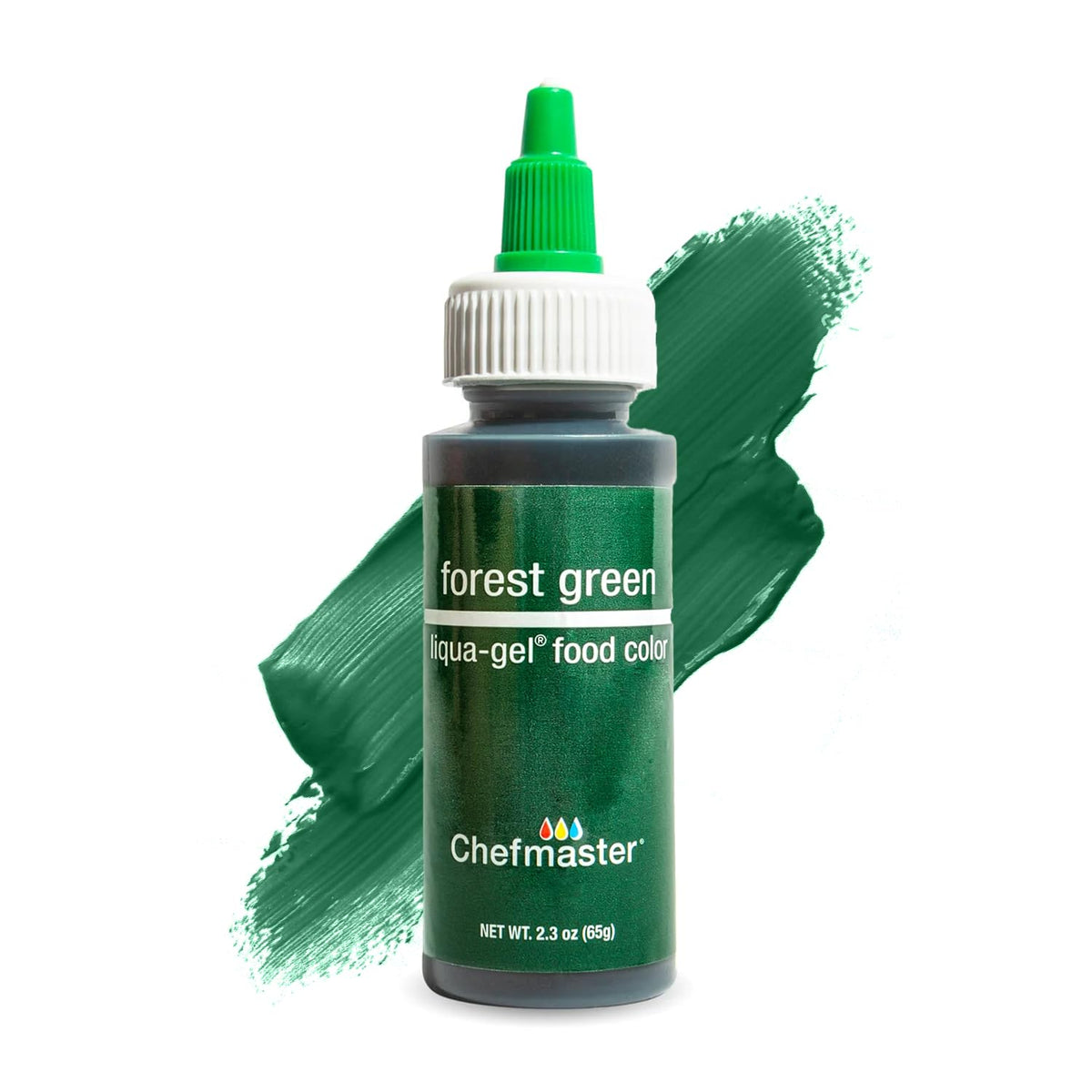 Chefmaster Forest Green Liqua-Gel® Food Coloring | Vibrant Color | Professional-Grade Dye for Icing, Frosting, Fondant | Baking &amp; Decorating | Fade-Resistant | Easy-to-Use | Made in USA | 2.3 oz