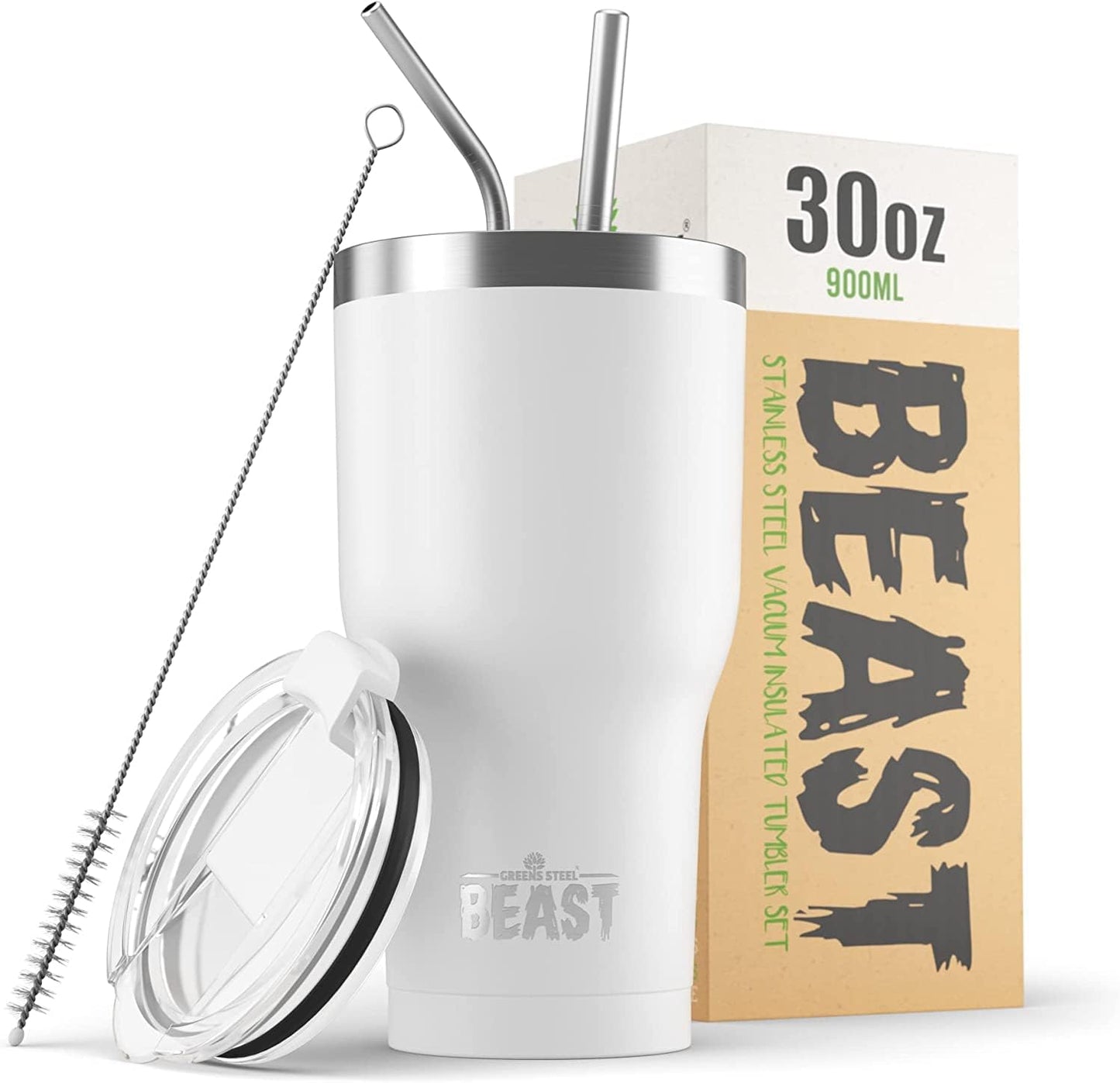Beast 30 oz Tumbler Stainless Steel Vacuum Insulated Coffee Ice Cup Double Wall Travel Flask (Arctic