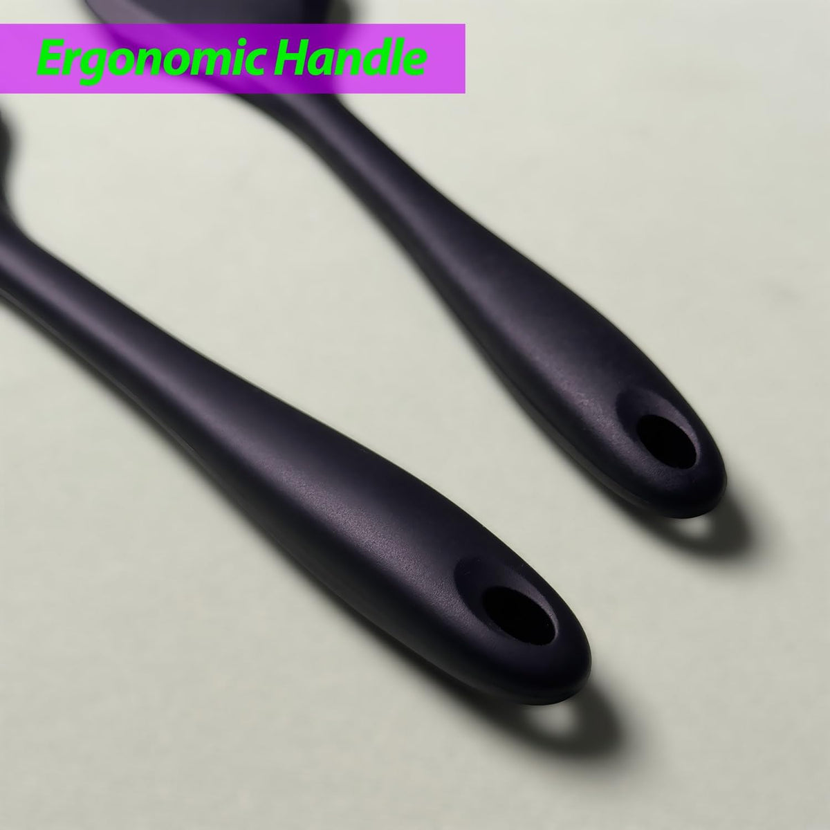 Silicone Spatula Set, Heat Resistant Solid &amp; Slotted Turner, 11 IN