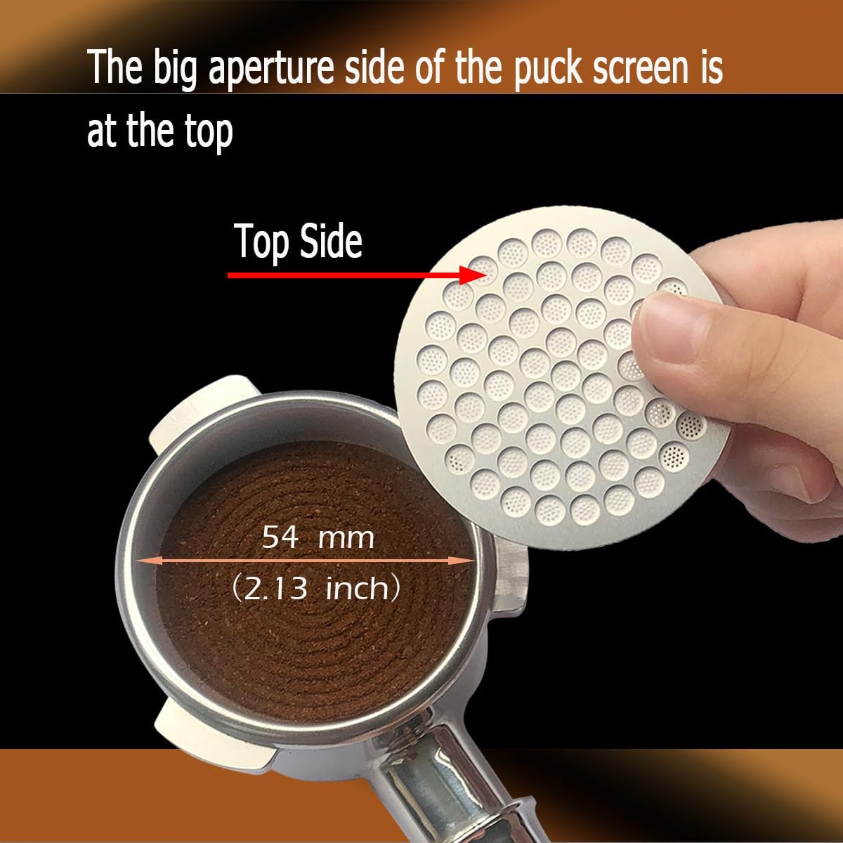 53.3mm Espresso Puck Screen-Food-Grade 316 Stainless Steel, 0.8mm Thickness, Reusable Filter for Espresso Portafilter-Compatible with Puck Screen 54mm Breville &amp; Breville Coffee Accessories