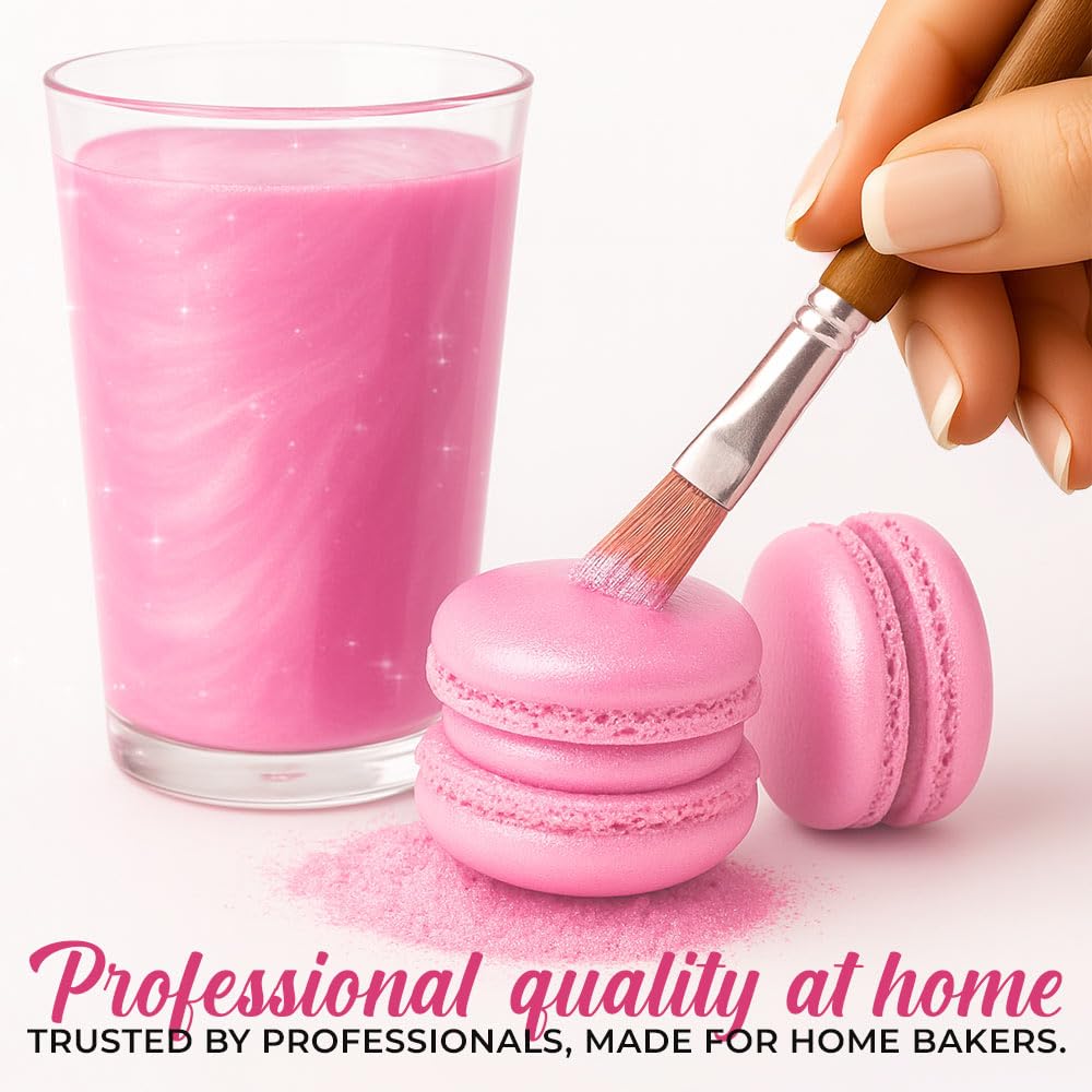 Luster Dust, Pink Luster Dust Edible Cake Decorations, Light Pink Edible Luster Dust for Drinks Cupcake Decorations, Cake Drip, Paint, Light Pink Fondant, Food Coloring