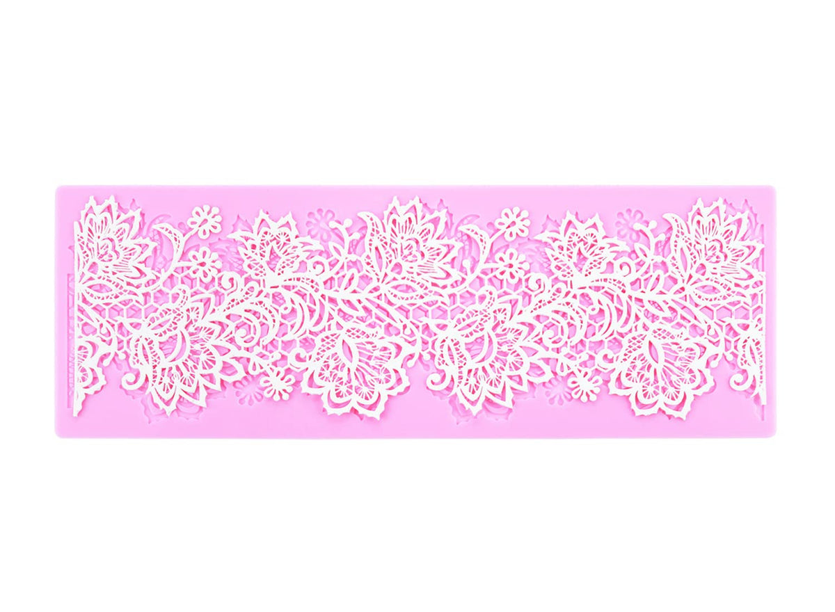 Flower Embossing Candy Silicone Mold Lace Pattern Sugar Craft Cake Decoration, Lace Mat Wedding Cake Decoration Tool