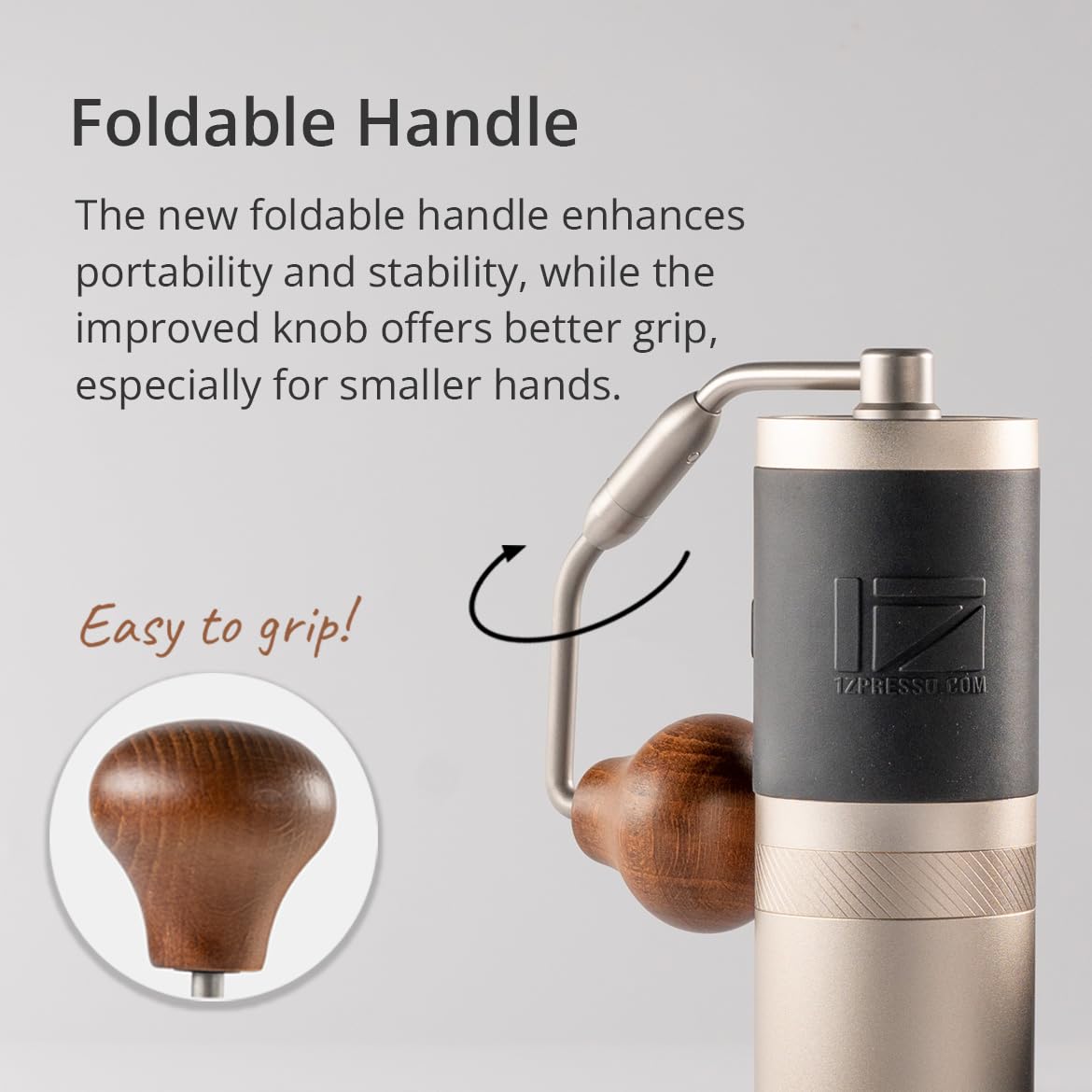 1Zpresso J Manual Coffee Grinder Silver with Assembly Stainless Steel Conical Burr - Numercial Internal Adjustable Setti