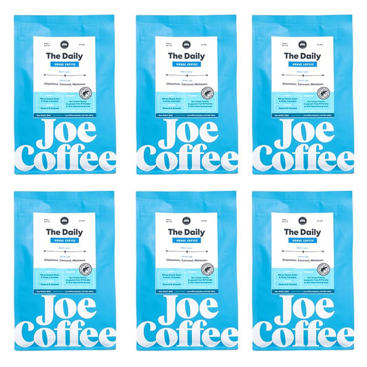 Joe Coffee Company - The Daily Whole Bean Specialty Coffee, 12 oz Bag (Pack of 6) | NYC Roaster, Rainforest Alliance